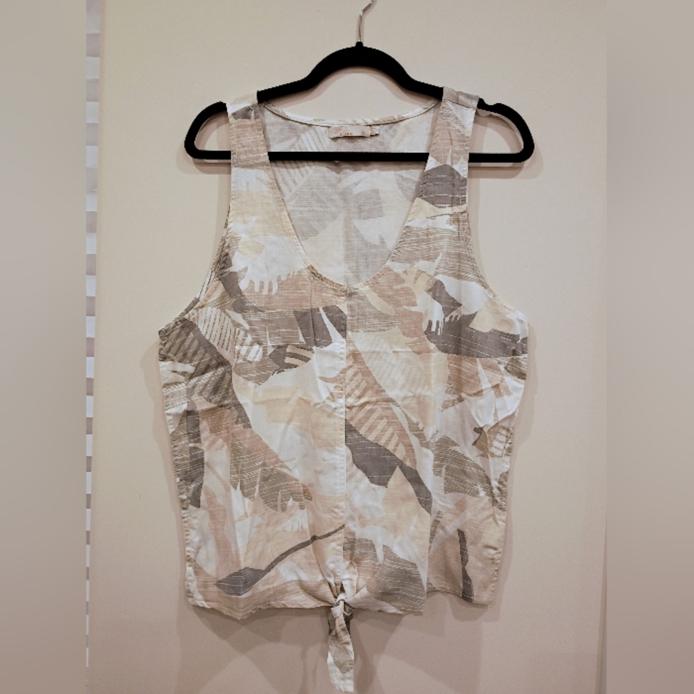 NWOT prAna Cream and Tan Sleeveless Tank Top (XL)